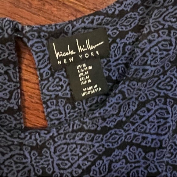 Nicole Miller New York Blue and Black Wide Leg Jumpsuit size medium - Picture 5 of 5